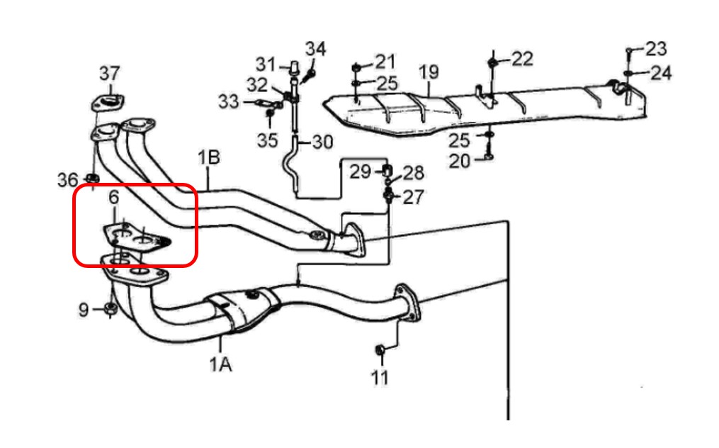 Exhaust Flange Gasket SAAB 900 Classic 1985-1993 2.1 non turbo B201