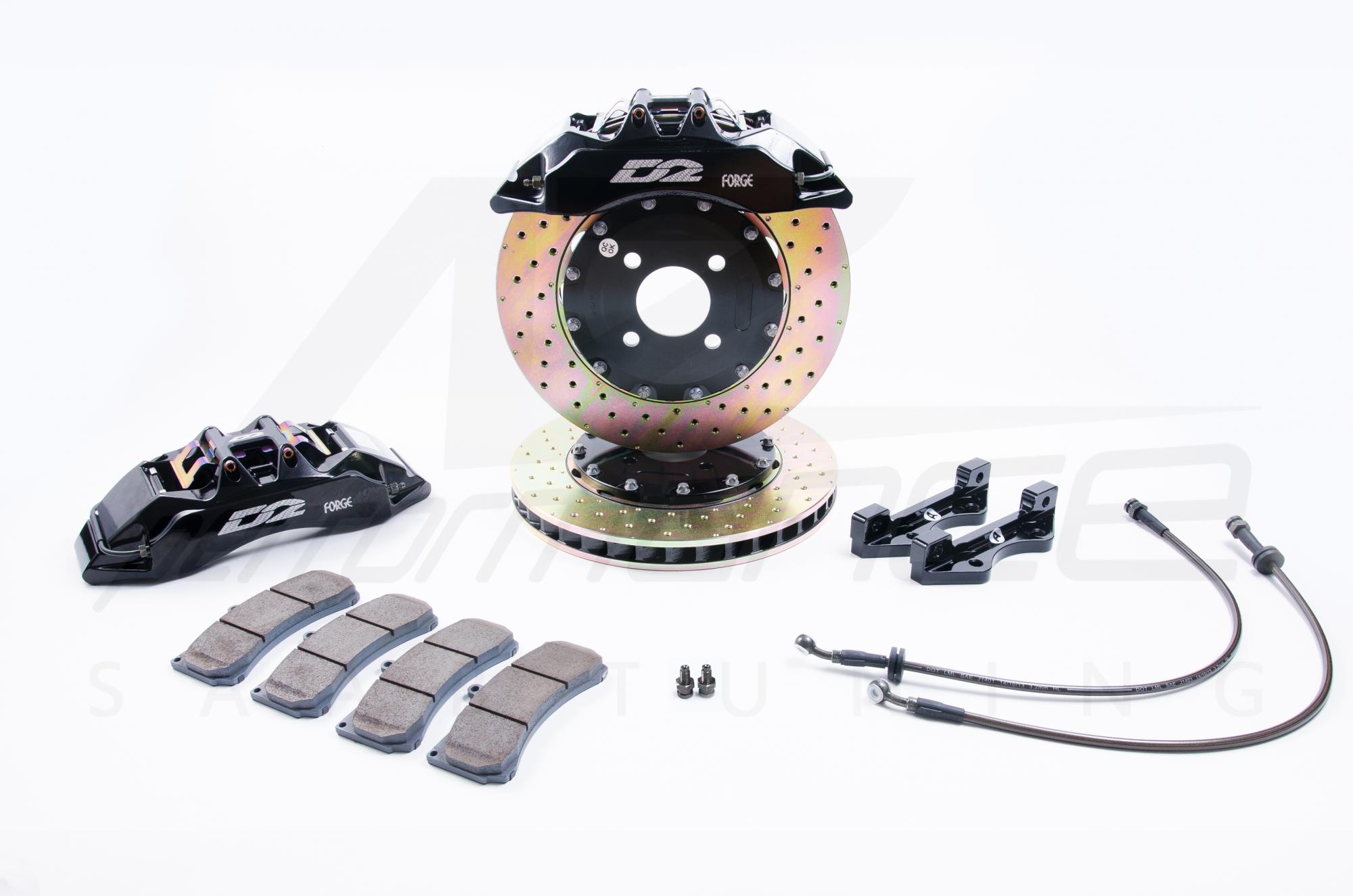 D2 Racing 356 mm fixed disc, street 6-pot rear brake kit, SAAB 9-5 (98-02)