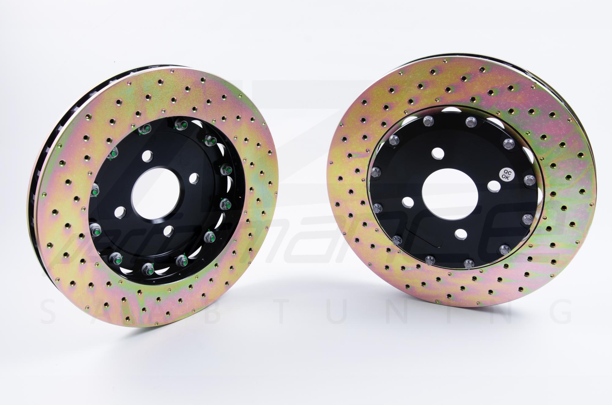 D2 Racing 356 mm fixed disc, street 6-pot rear brake kit, SAAB 9-5 (98-02)