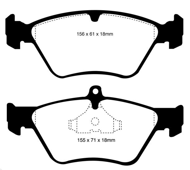 EBC 284 mm Yellowstuff első fékbetét garnitúra SAAB 900 1994-1996