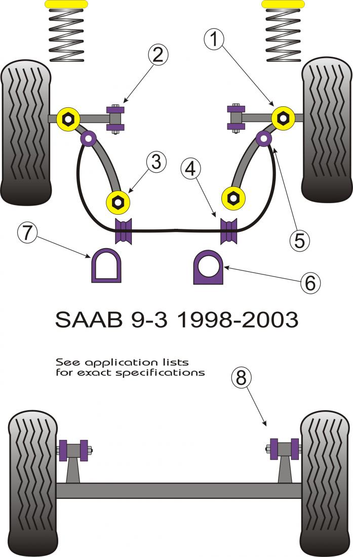 PFF66-411BLK Kormánymű rögzítő szilent, SAAB 900, 9-3