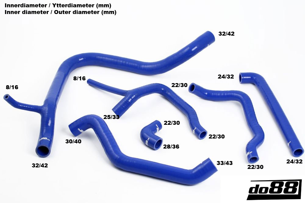 do88 coolant hose kit SAAB 900 16V 1984-1993 - Blue