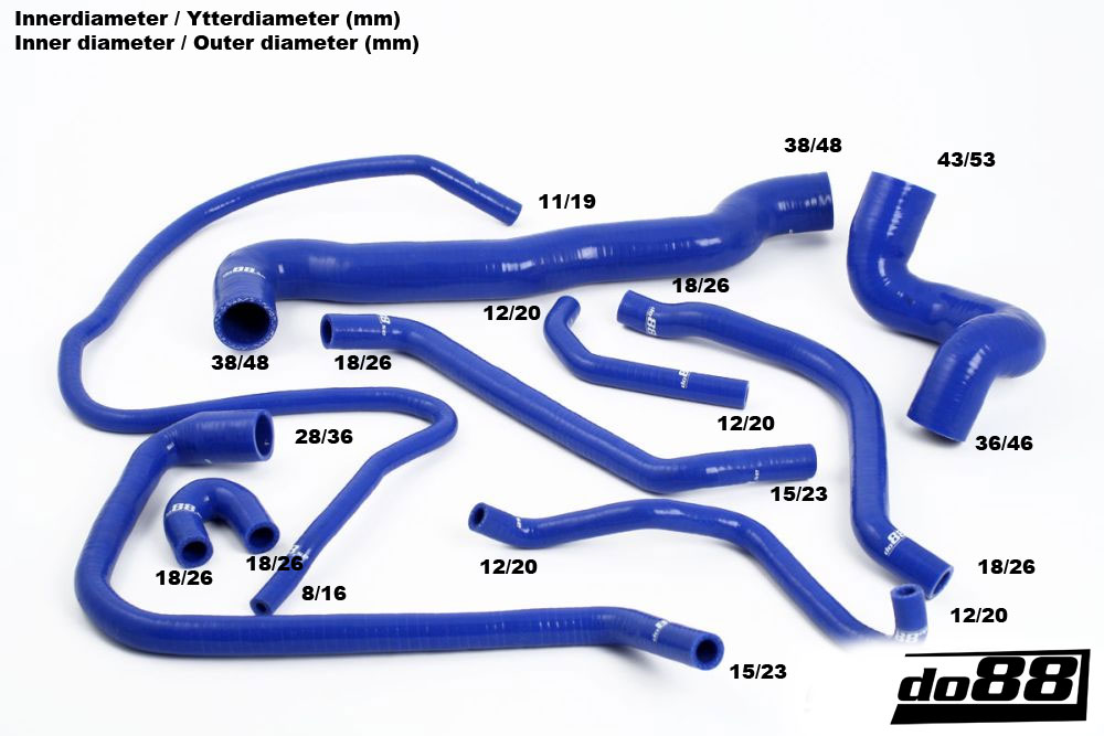 do88 coolant hose kit SAAB 900 9-3 T5 1994-1999 - Blue