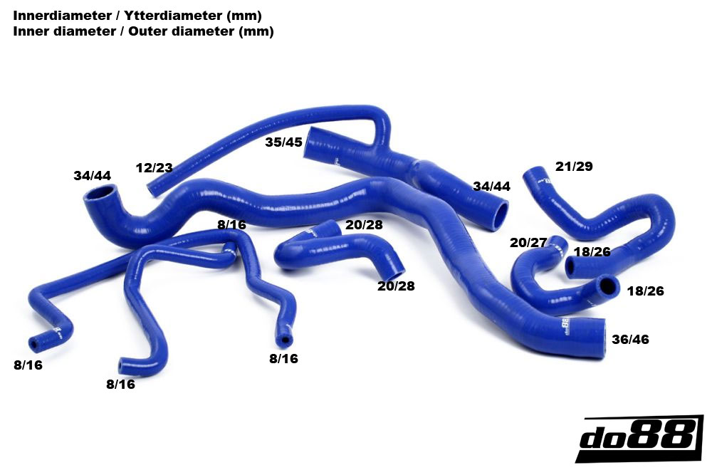 do88 coolant hose kit SAAB 9-3 2003-2009 B207 - Blue