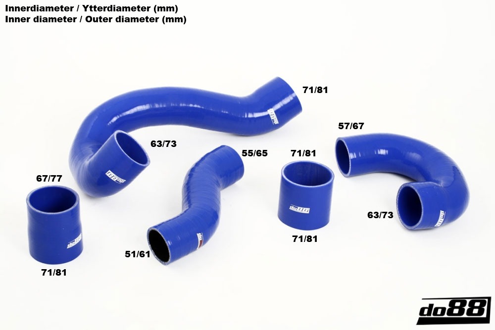 do88 intercooler hose kit SAAB 9-3 2.8T V6 - Blue