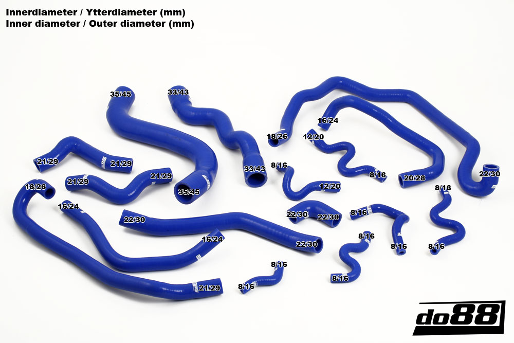 do88 coolant hose kit SAAB 9-3 2.8T V6 - Blue