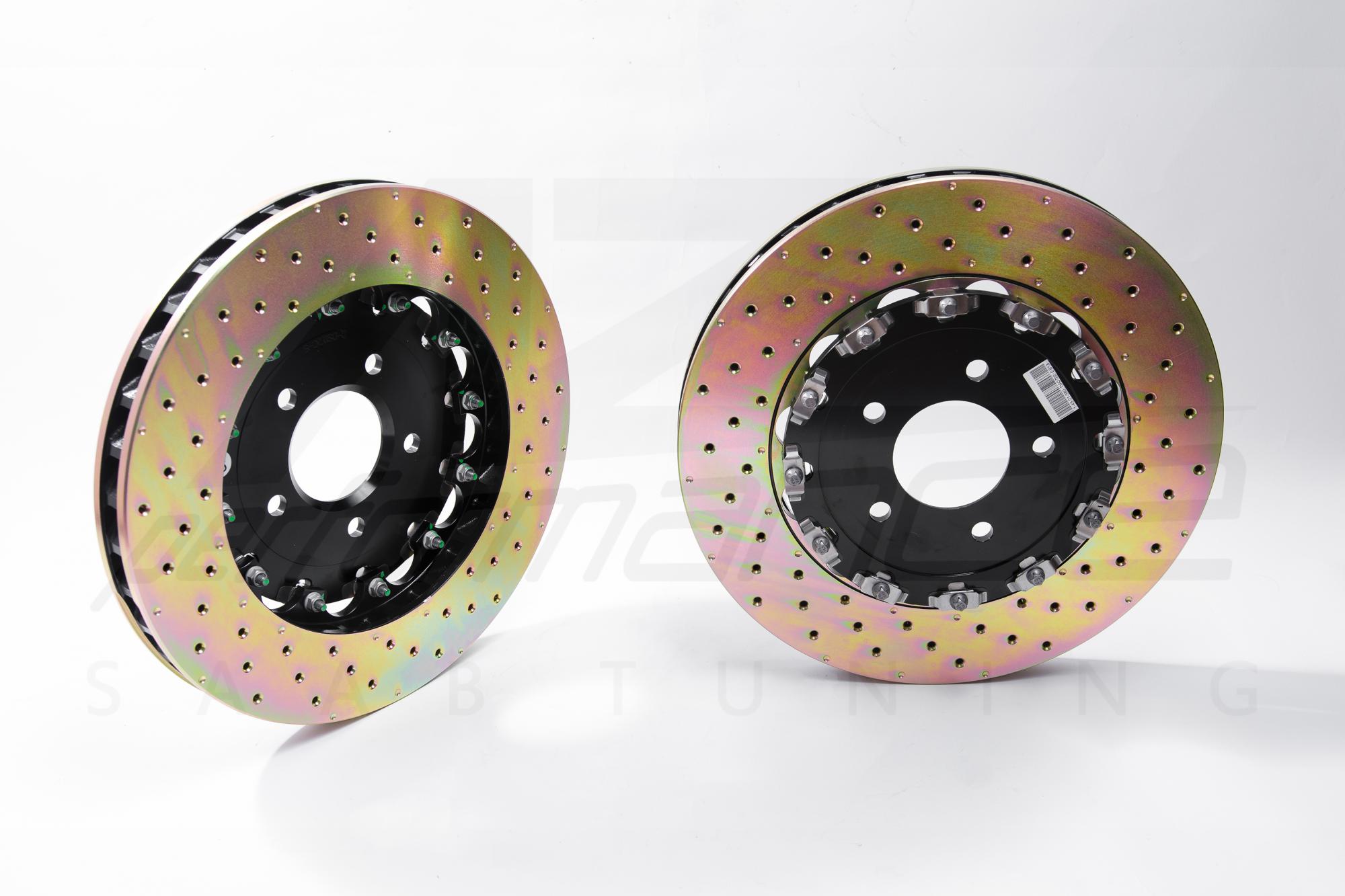 D2 Racing 330 mm floating, street 6-pot rear brake kit, SAAB 9-5 (98-02)