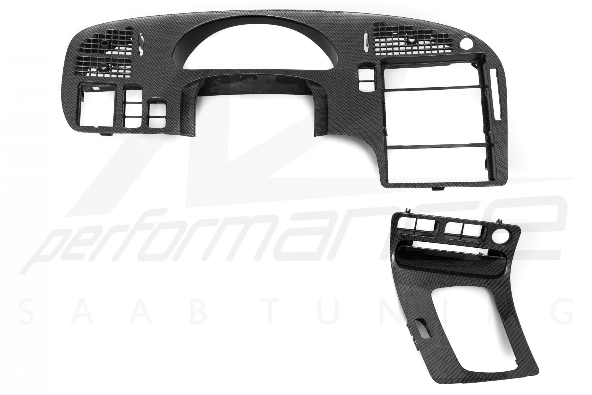 Carbon-Silver dash surround kit with ashtray SAAB 9-5 1998-2005 LHD