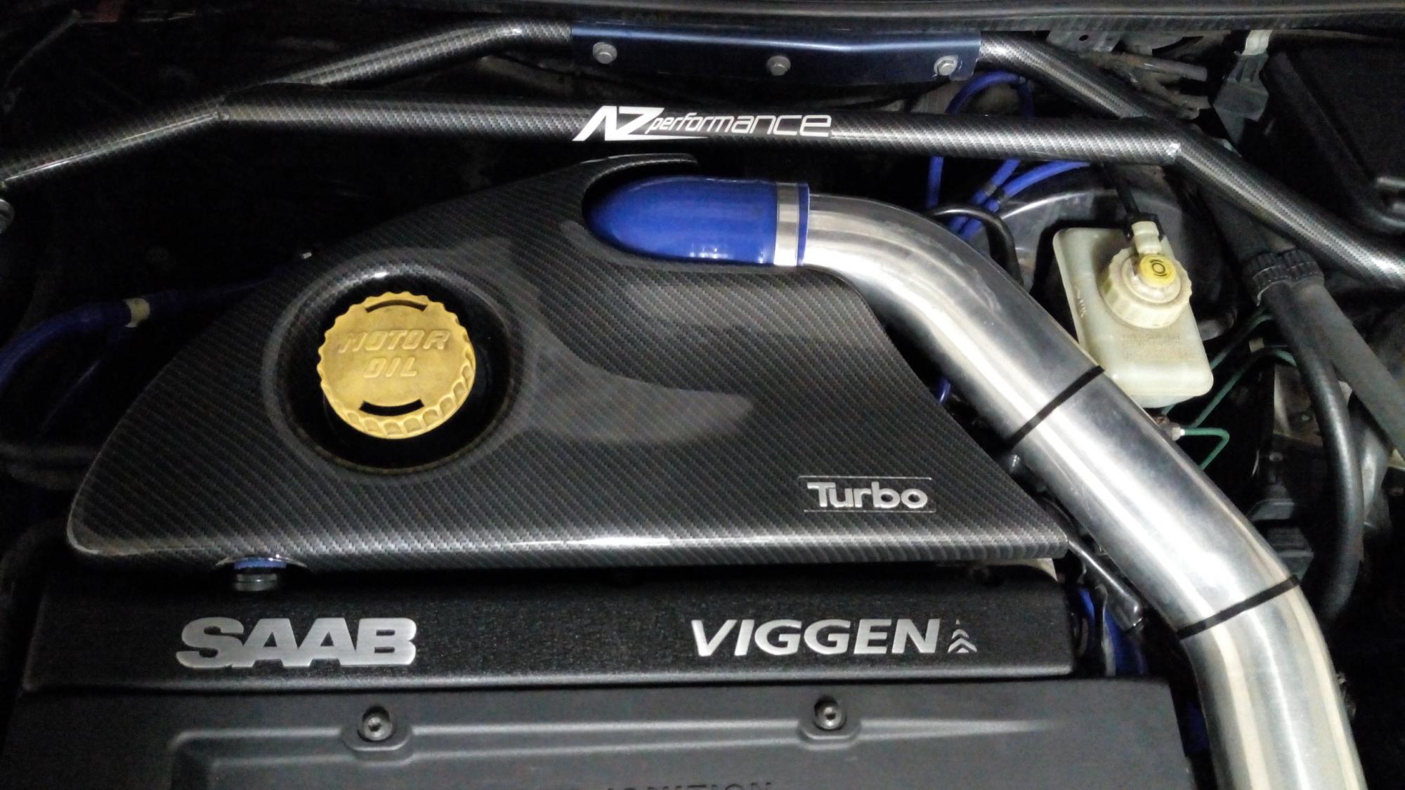 Carbon-Silver Engine Cover SAAB 9-3 Viggen
