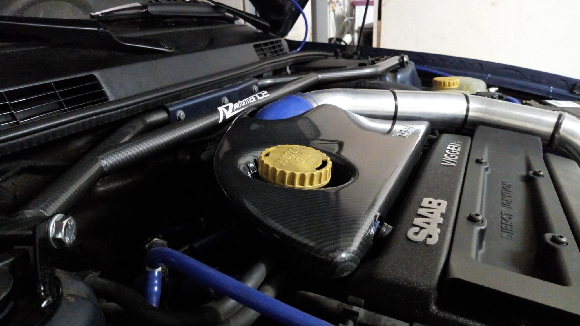 A-Zperformance Carbon-Silver Engine Cover SAAB 9-3 Viggen