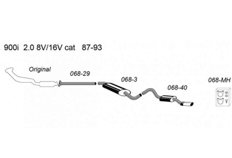 Simons 51mm Catback Exhaust SAAB 900i NON Turbo 1987-1993