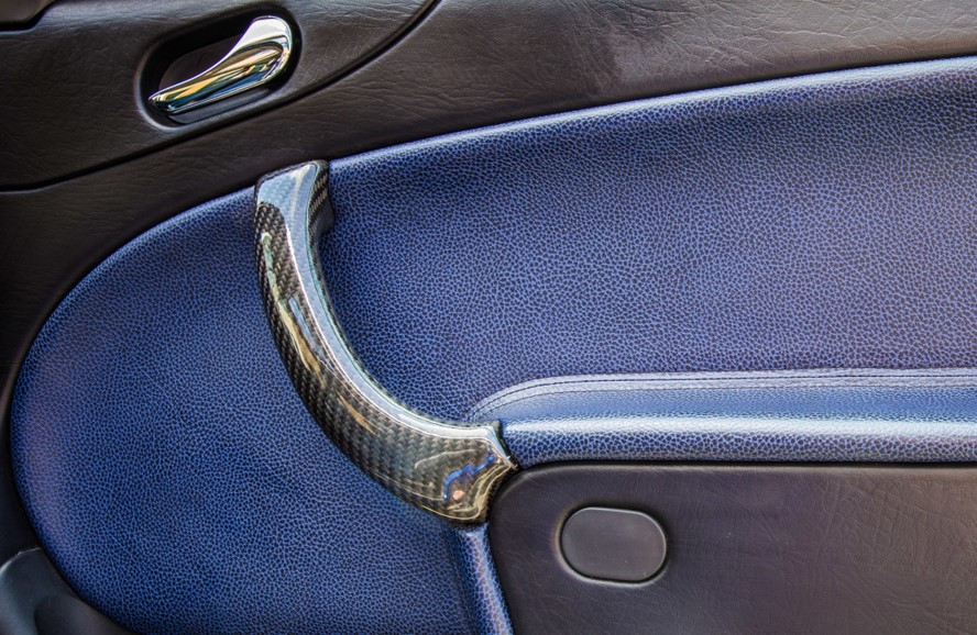 Carbon-Silver patterned door handle covers SAAB 9‑3 Viggen