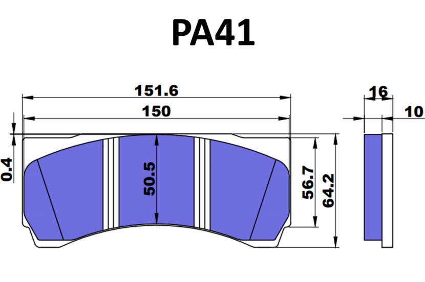 D2 Racing PA41 330-356 és 380mm SPORT fékbetét készlet 6-dugattyús üreges féknyereghez 2021-től