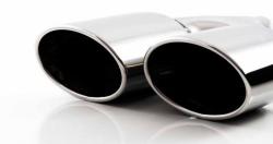 Double oval shaped tailpipe with rolled edge 220/70 mm TÜV/ABE